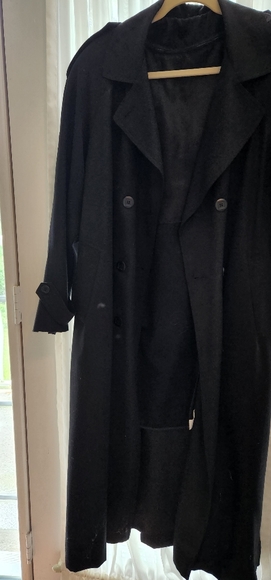 Black wool lined fallcoat - Picture 1 of 4